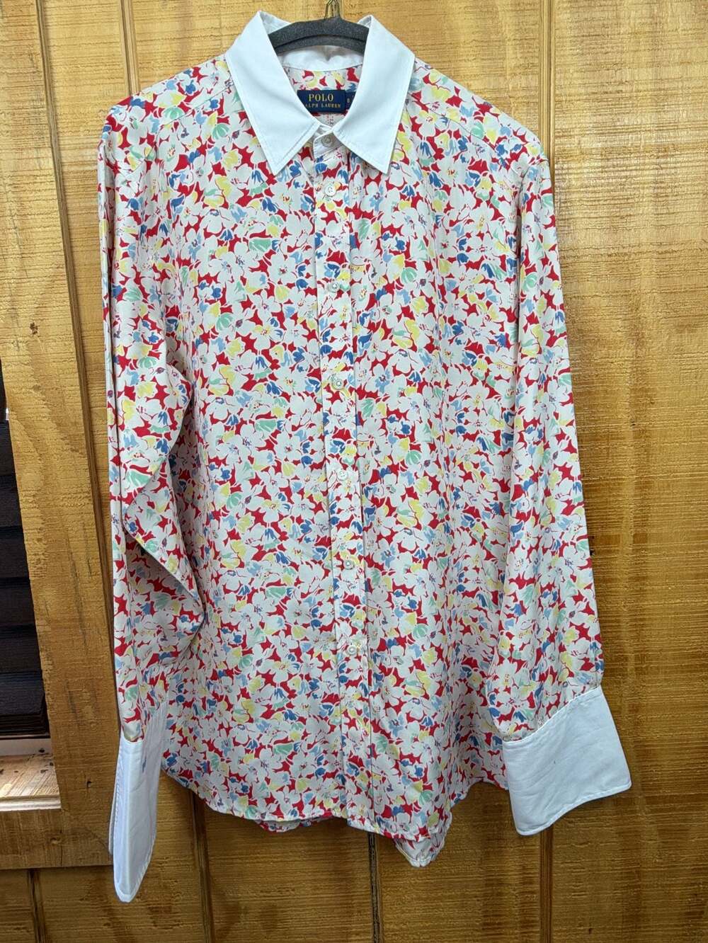Polo Ralph Lauren Women's Floral Long Sleeve Button Down Shirt with White Collar